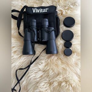 Vivitar 7x 50 Binoculars with Lens Covers and Black Case